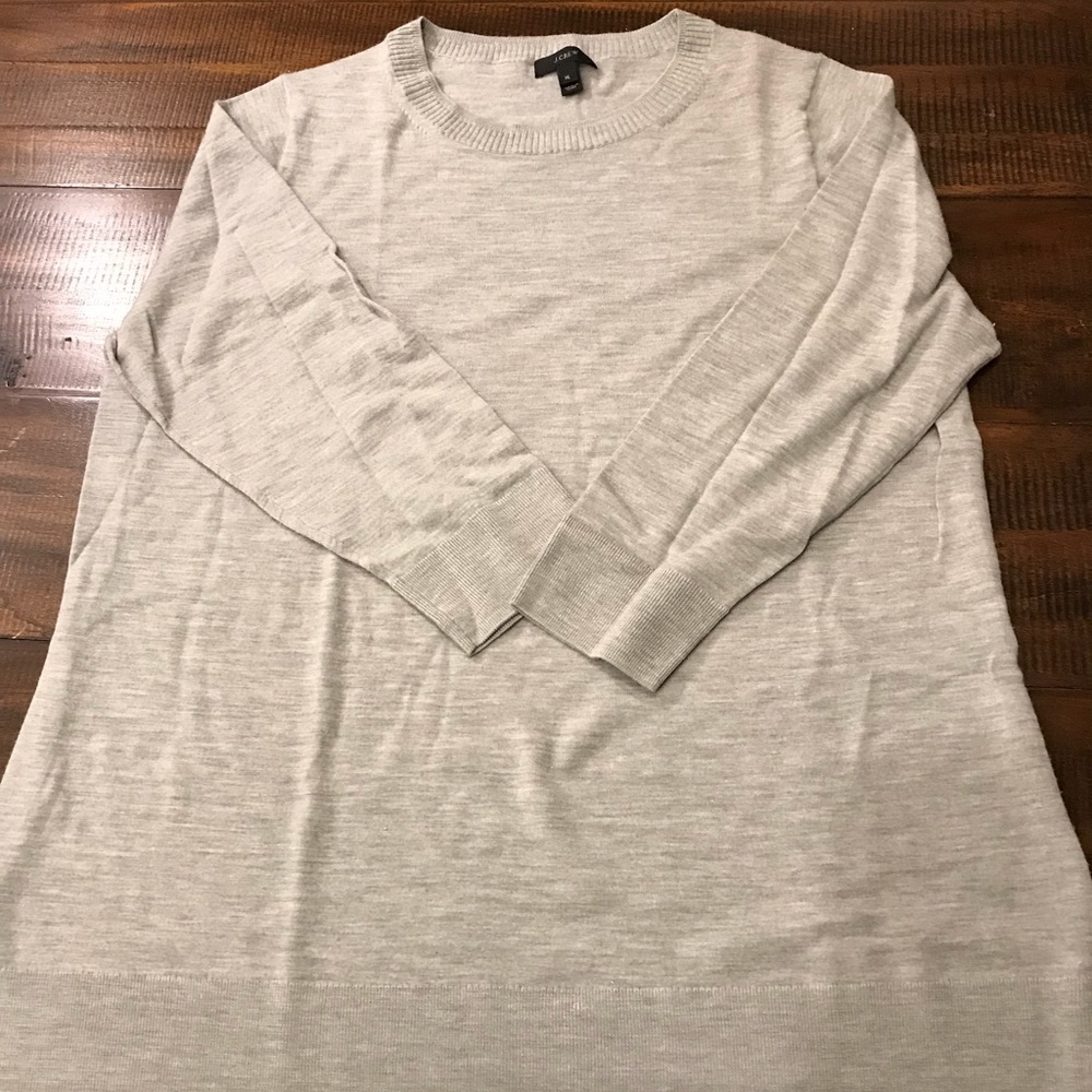 J.Crew Wool Crew Neck Split Side Tunic GrayGrey XL